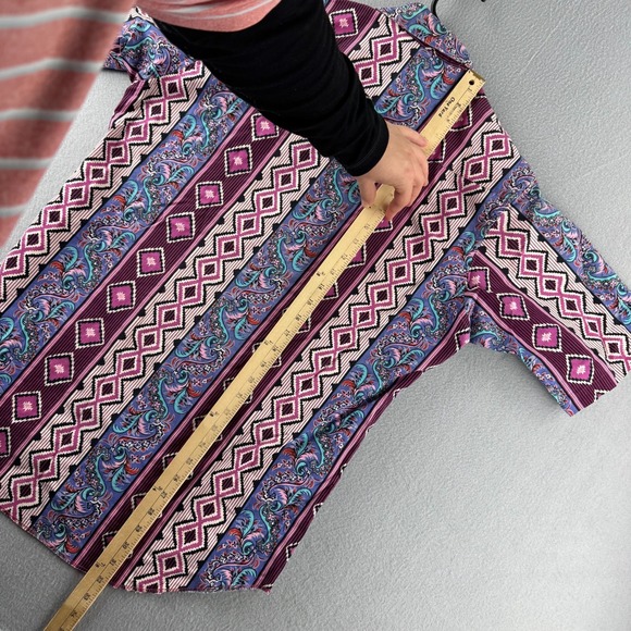 Vintage Wrangler Shirt Mens 16.5 AZTEC PAISLEY Wester Button Rodeo Made in USA - Picture 8 of 10